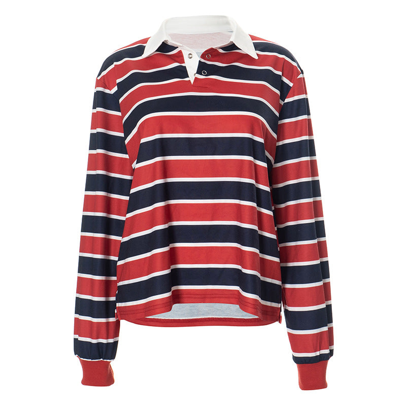 Long Sleeve Striped Golf Shirt