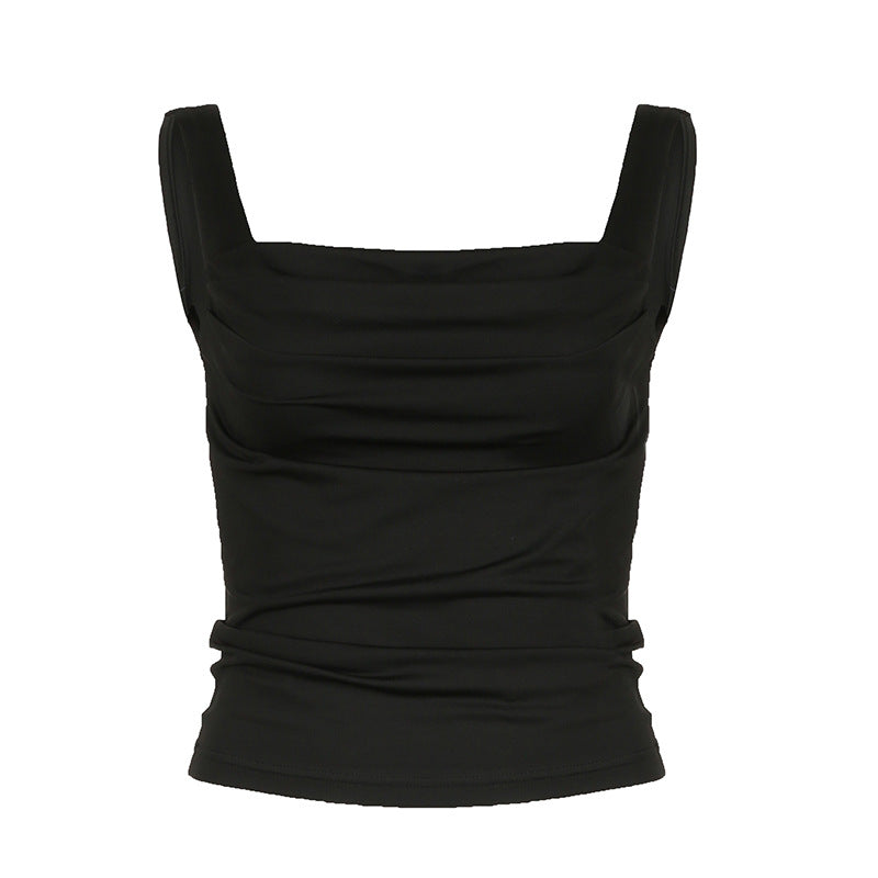 
                      
                        Ruched Square Neckline Tank Top
                      
                    