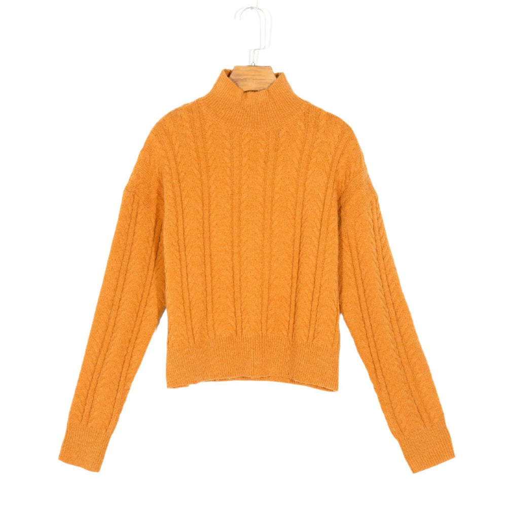 
                      
                        Cable Knit Long Sleeve Turtleneck Sweater
                      
                    