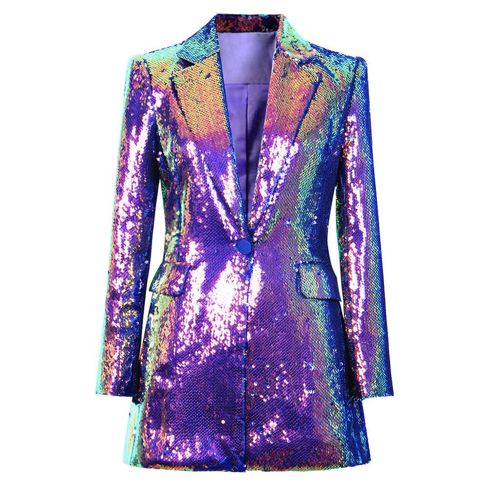 
                      
                        Sequin Long Length Cinched Blazer
                      
                    