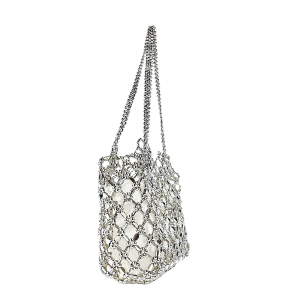 Silver Shell Lined Handbag