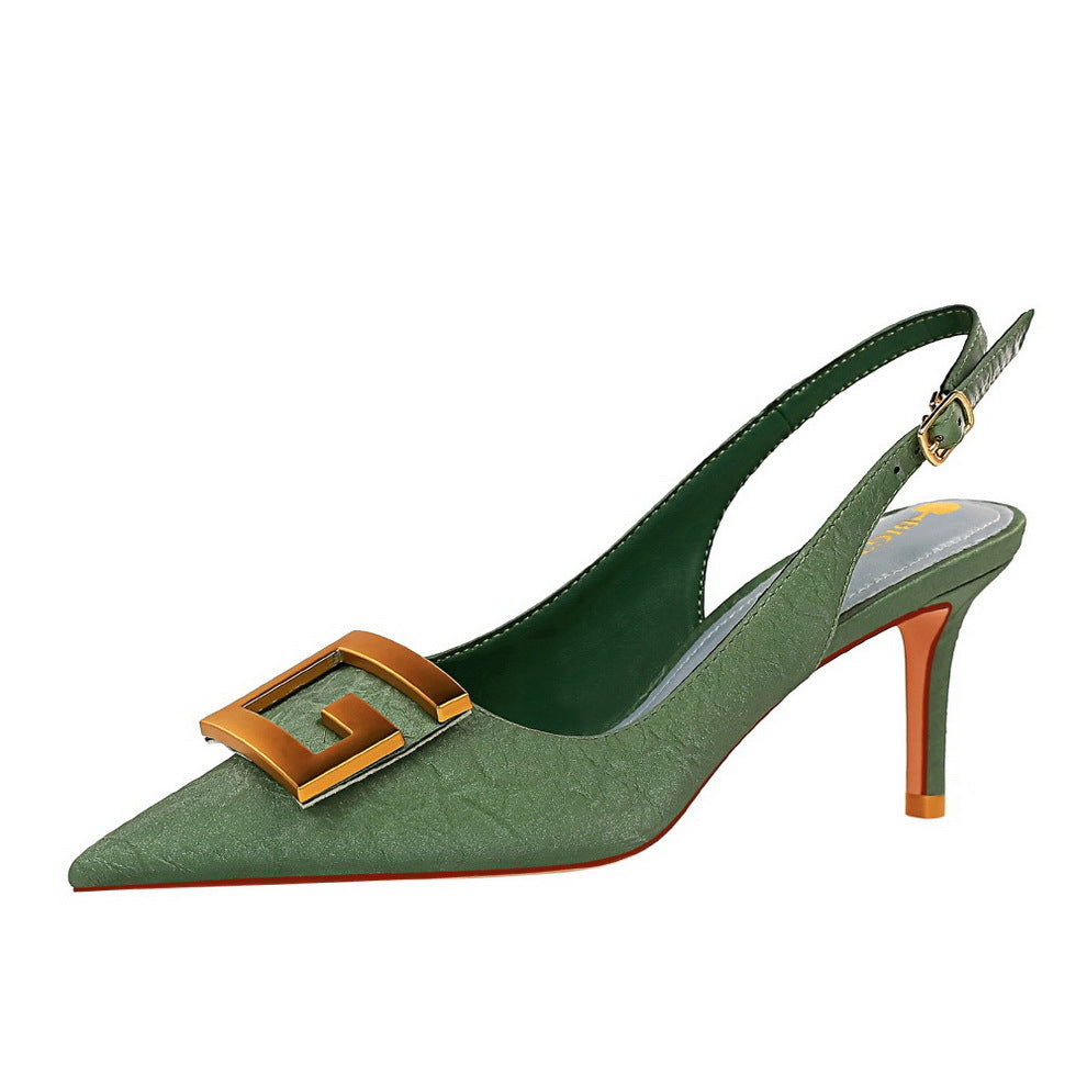 Pointed Toe Buckle Heels