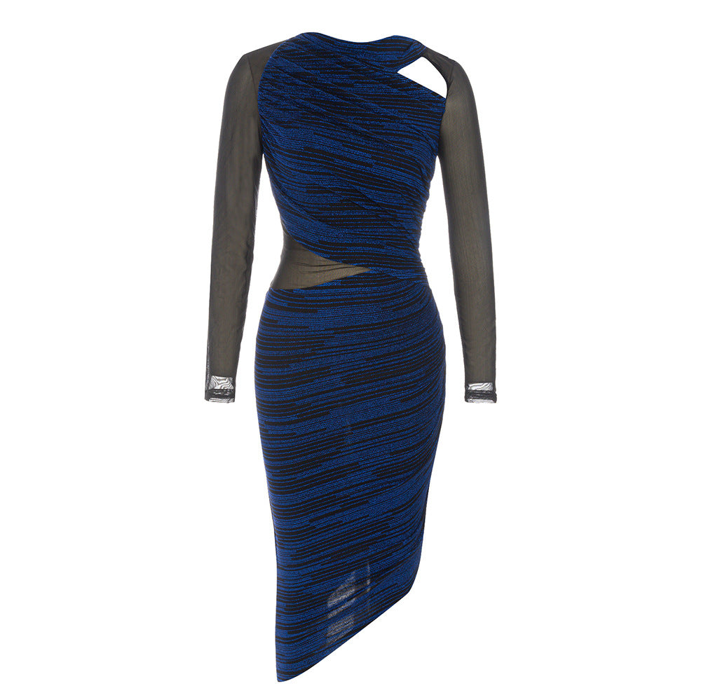 
                  
                    Asymmetric Cut Out Print Bodycon Dress
                  
                