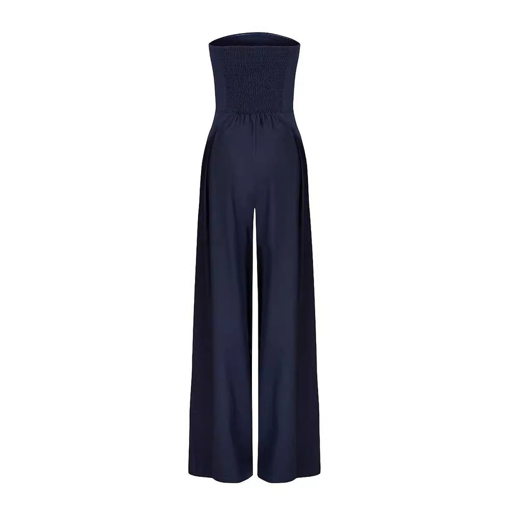 Strapless Jumpsuit with Pockets