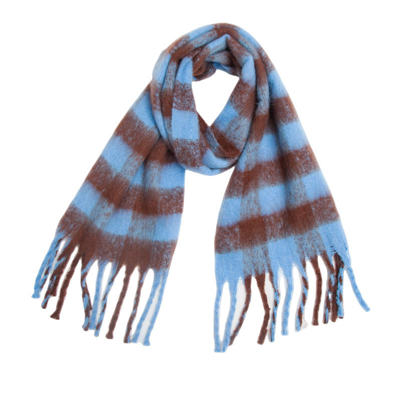 
                  
                    Gingham Fringe Scarf
                  
                