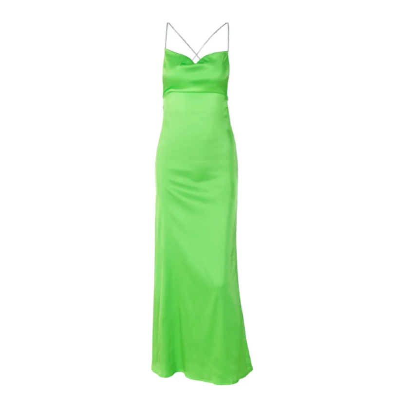 Cross Back Satin Maxi Dress