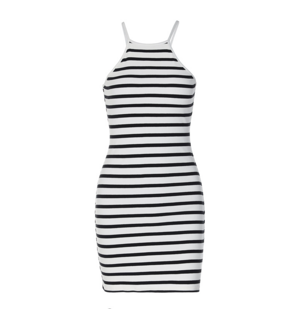 Striped Razor Cut Tank Dress