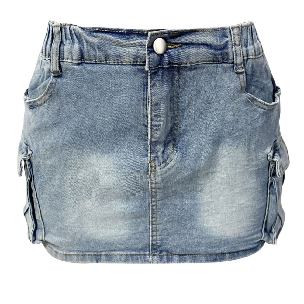 
                      
                        Cargo Pocket Denim Mini Skirt
                      
                    