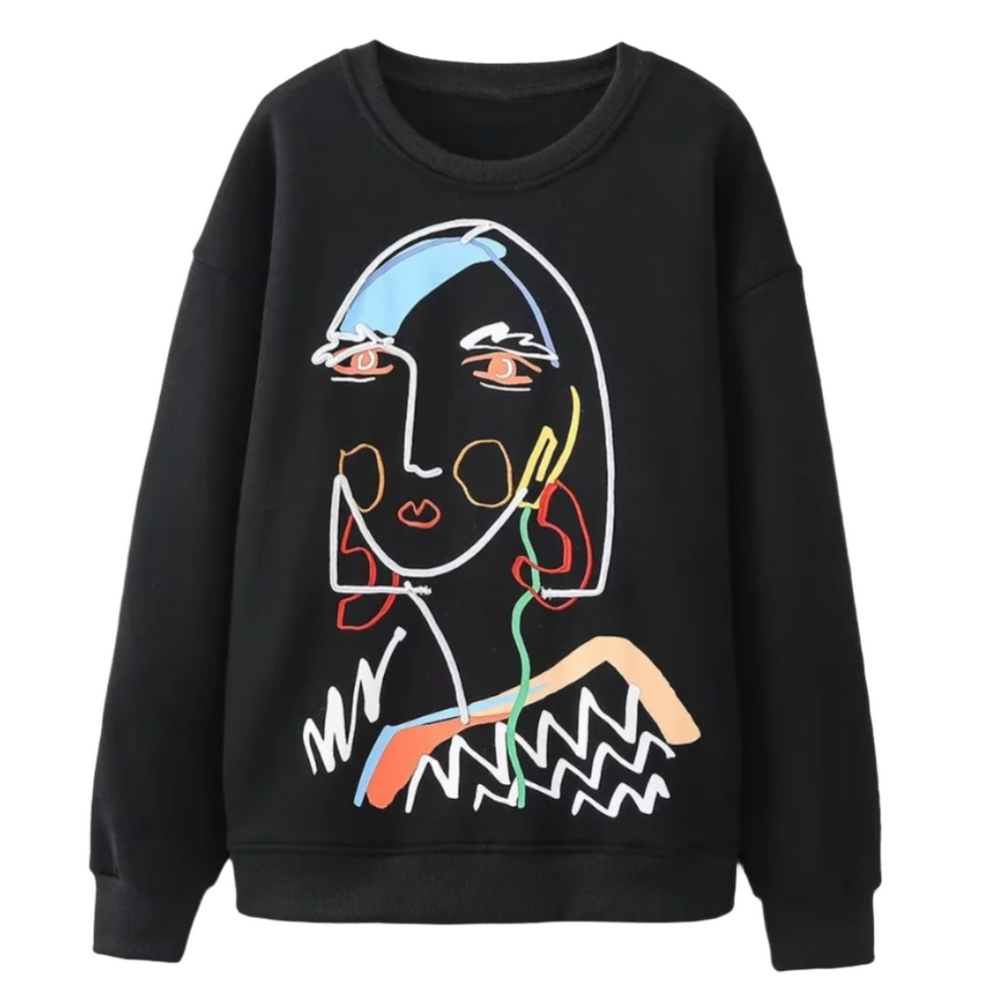 Abstract Long Sleeve Crewneck Sweatshirt