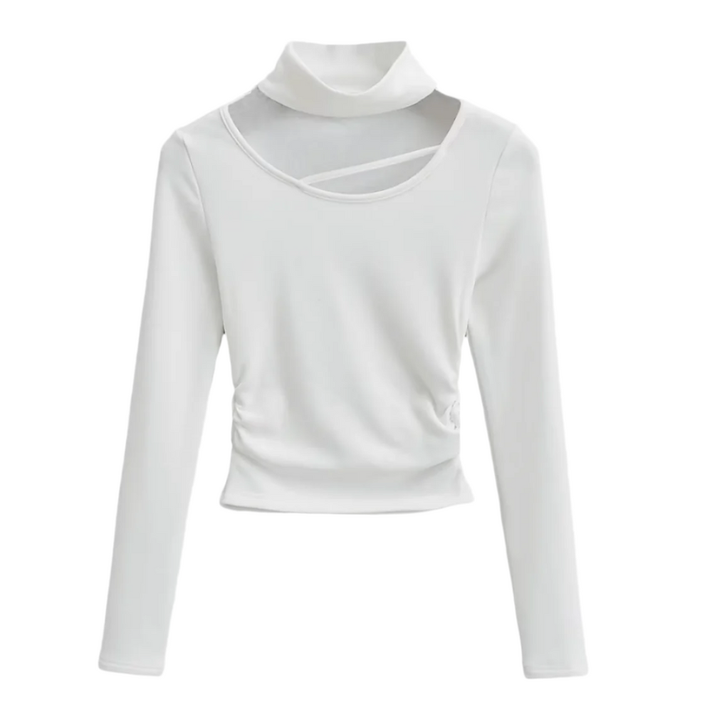 
                      
                        Choker Cut Out Long Sleeve Tee
                      
                    