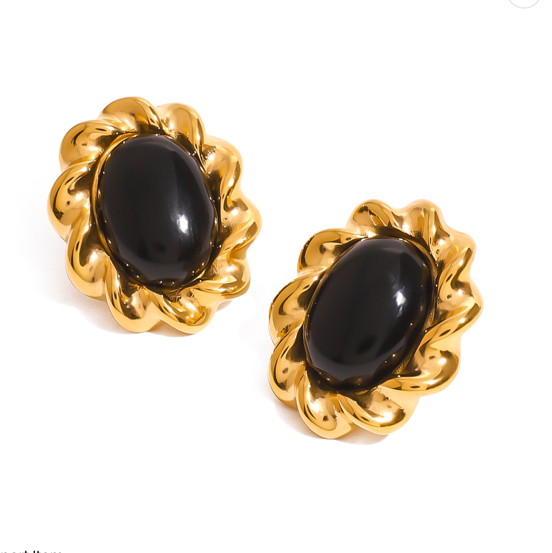 Gemstone Gold Trim Studs