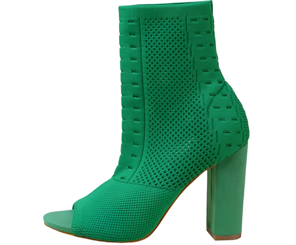 
                  
                    Peep Toe High Heel Knit Ankle Boots
                  
                