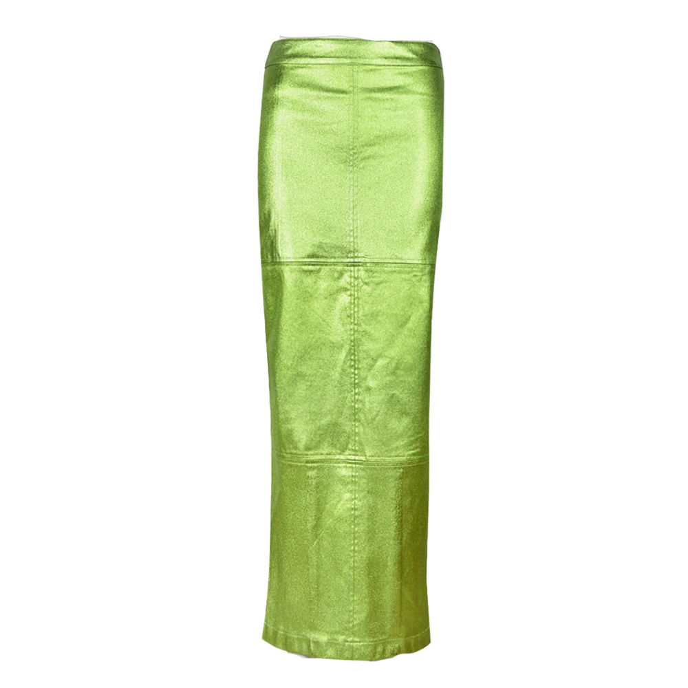 
                      
                        High Waist Metallic PU Maxi Skirt
                      
                    