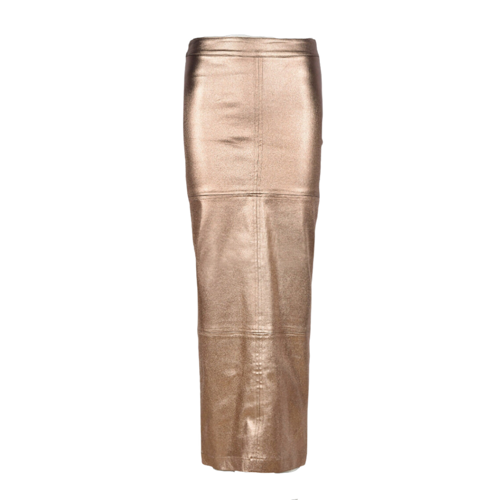 
                      
                        High Waist Metallic PU Maxi Skirt
                      
                    