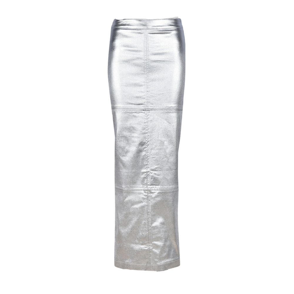 
                      
                        High Waist Metallic PU Maxi Skirt
                      
                    