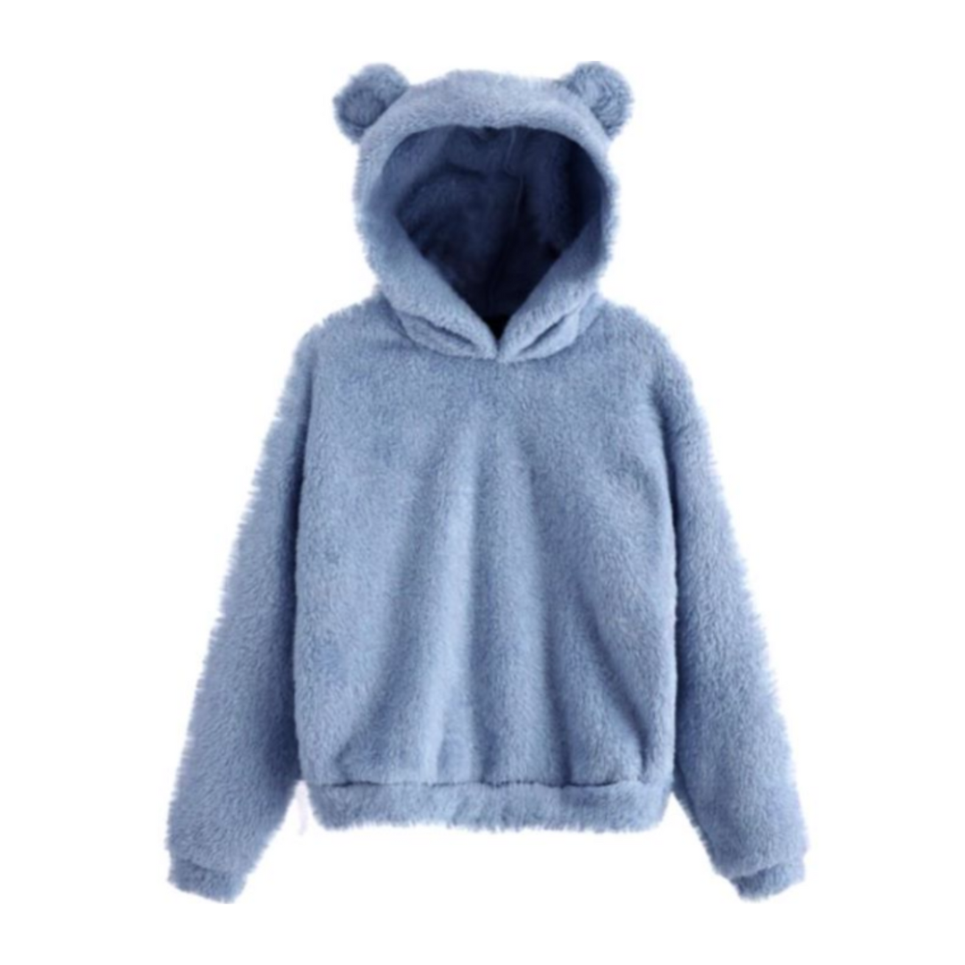 Bear Ear Furry Hoodie – Shop Style Shark