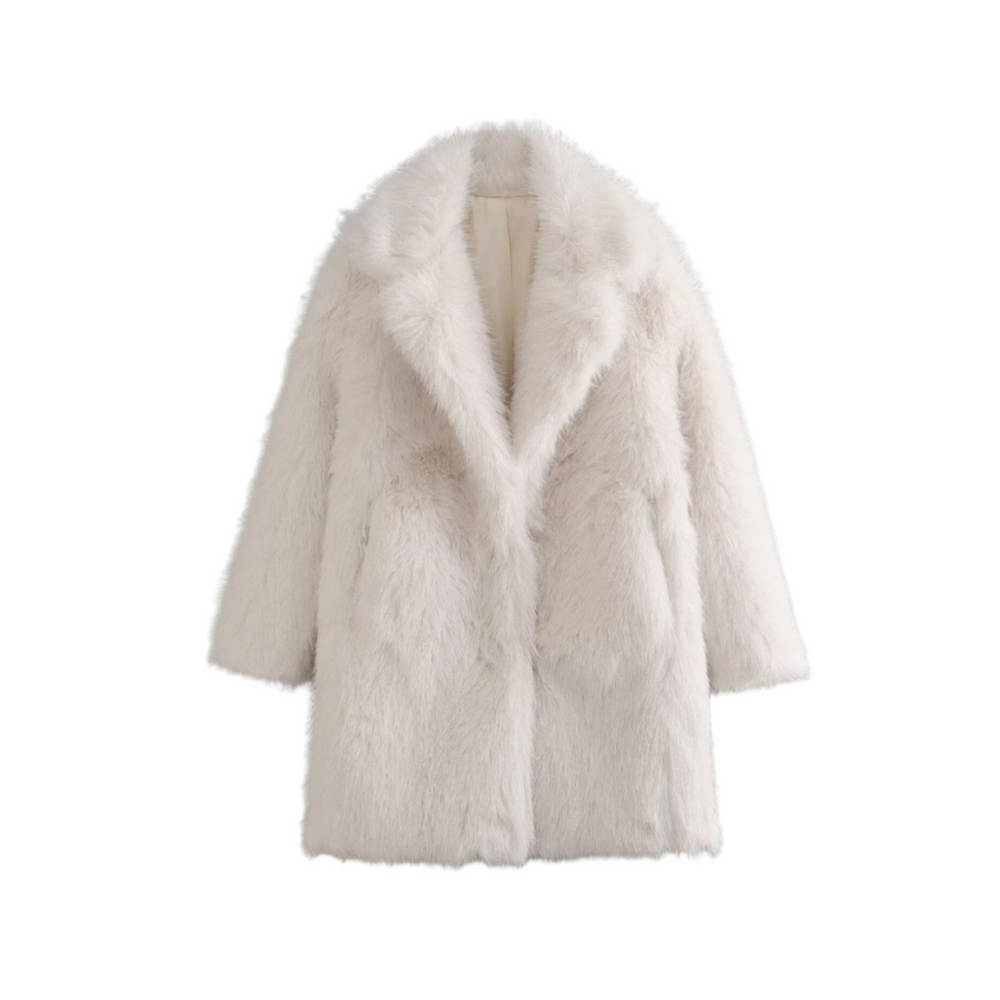 
                      
                        Faux Fur Long Sleeve Coat
                      
                    