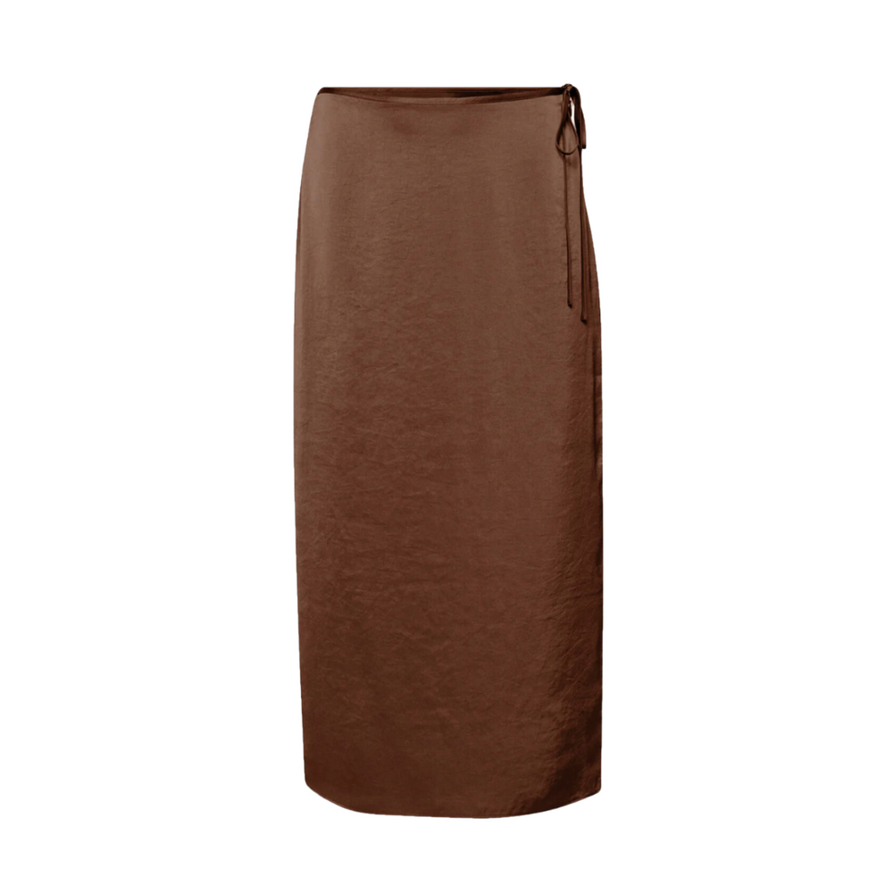 
                      
                        Tied Waist Satin Midi Skirt
                      
                    