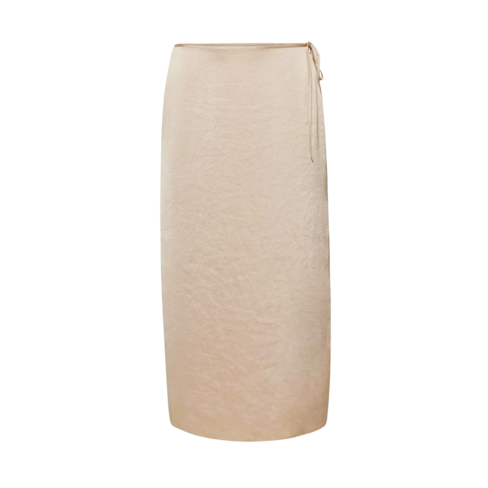 
                      
                        Tied Waist Satin Midi Skirt
                      
                    