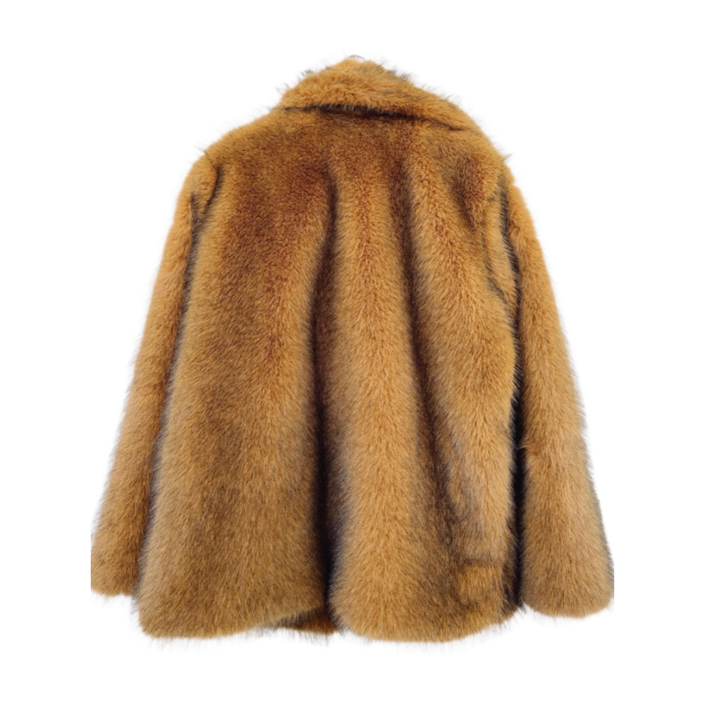 Faux Fur Large Lapel Coat