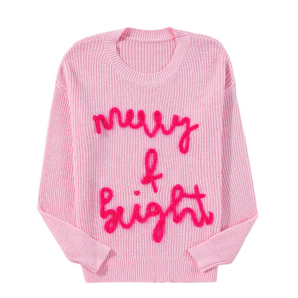 
                      
                        Merry and Bright Ribbed Crew Neck Sweater
                      
                    