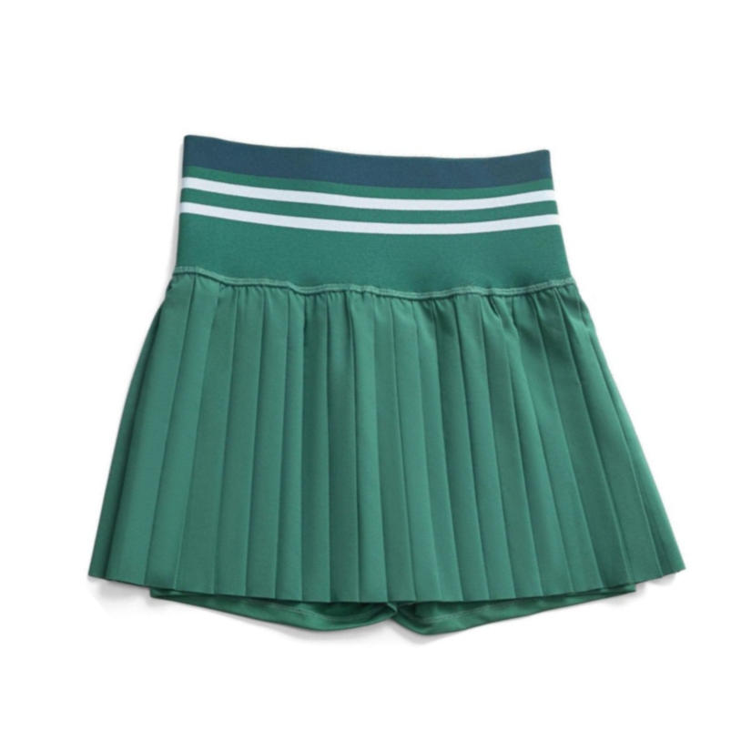 Striped Waist Pleated Tennis Skort