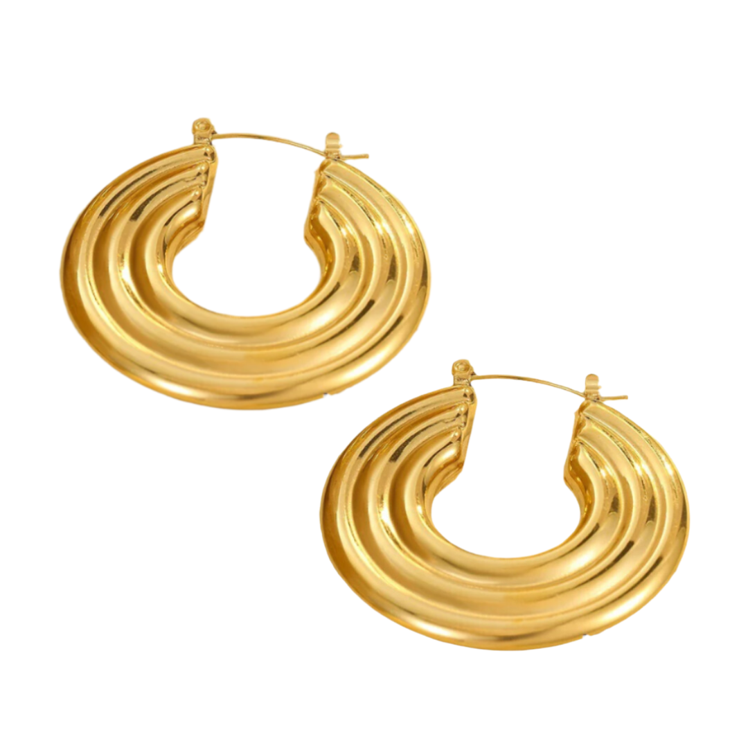 Textured Gold Hoop Earrings