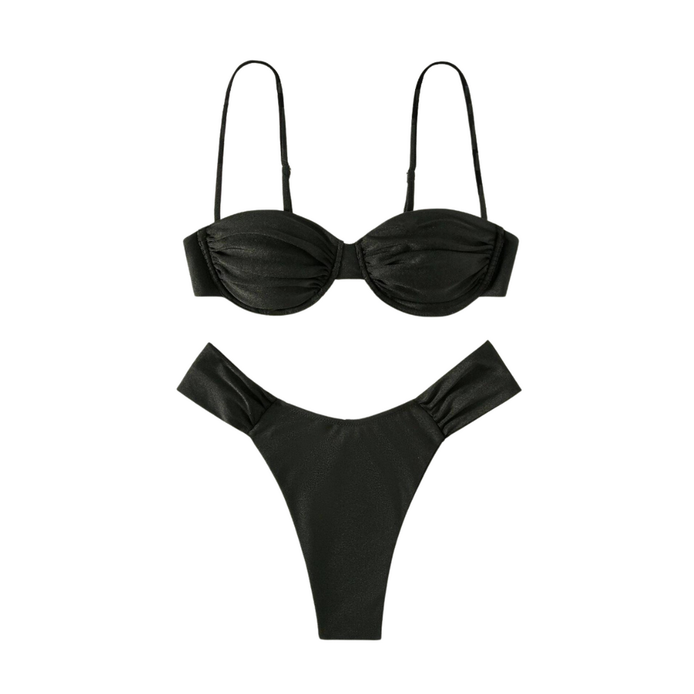 
                      
                        Spaghetti Strap Ruched Accent Bikini Set
                      
                    