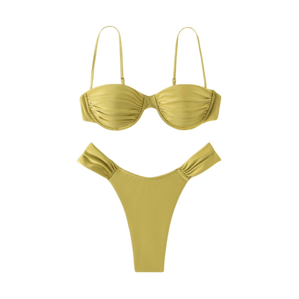 
                      
                        Spaghetti Strap Ruched Accent Bikini Set
                      
                    