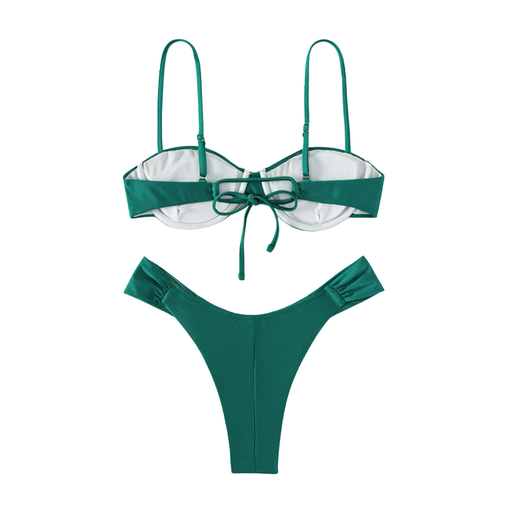 
                      
                        Spaghetti Strap Ruched Accent Bikini Set
                      
                    