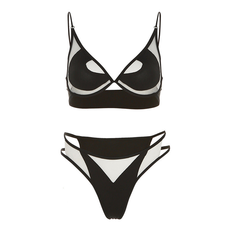 Mesh Insert Underwire Micro Bikini Set