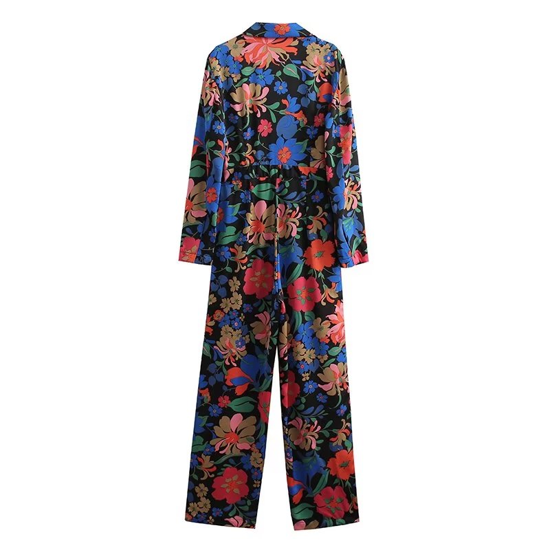 Floral Printed Collared Jumpsuits