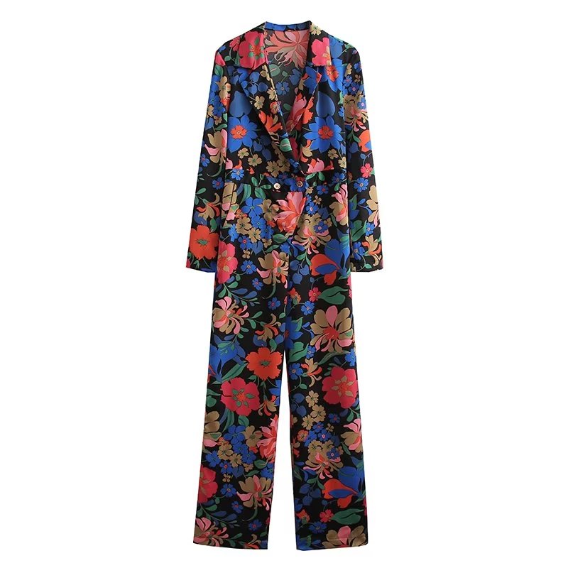 Floral Printed Collared Jumpsuits