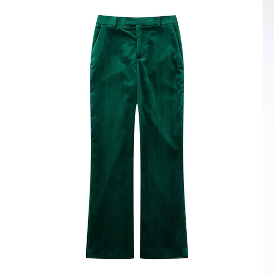 Matching Velvet Blazer and Pants Suit Set