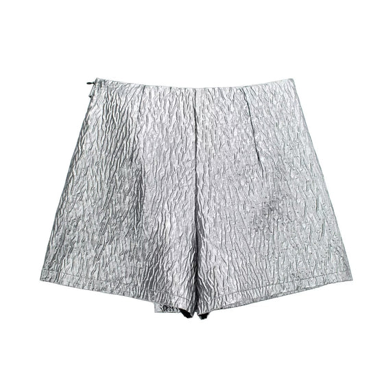 Textured Fabric Bow Waist Shorts