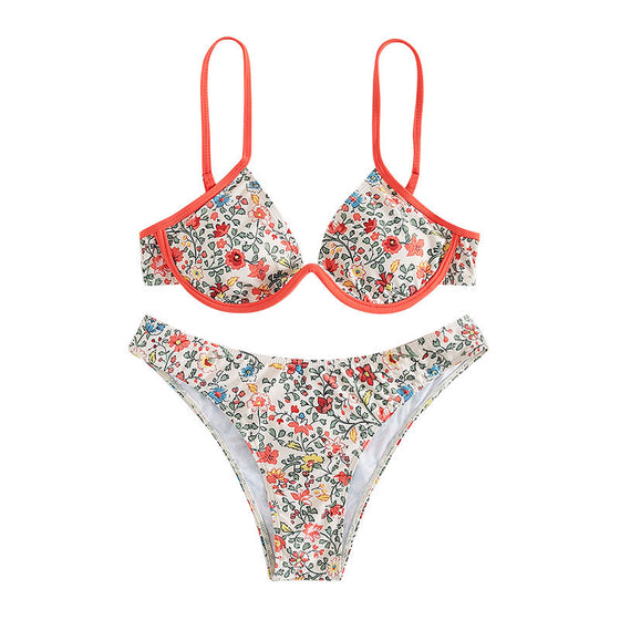 Floral Print Underwire Bikini Set