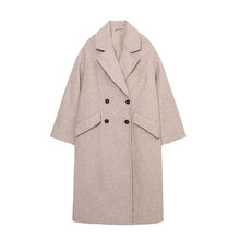  Double Breasted Loose Fitted Full Length Pea Coat