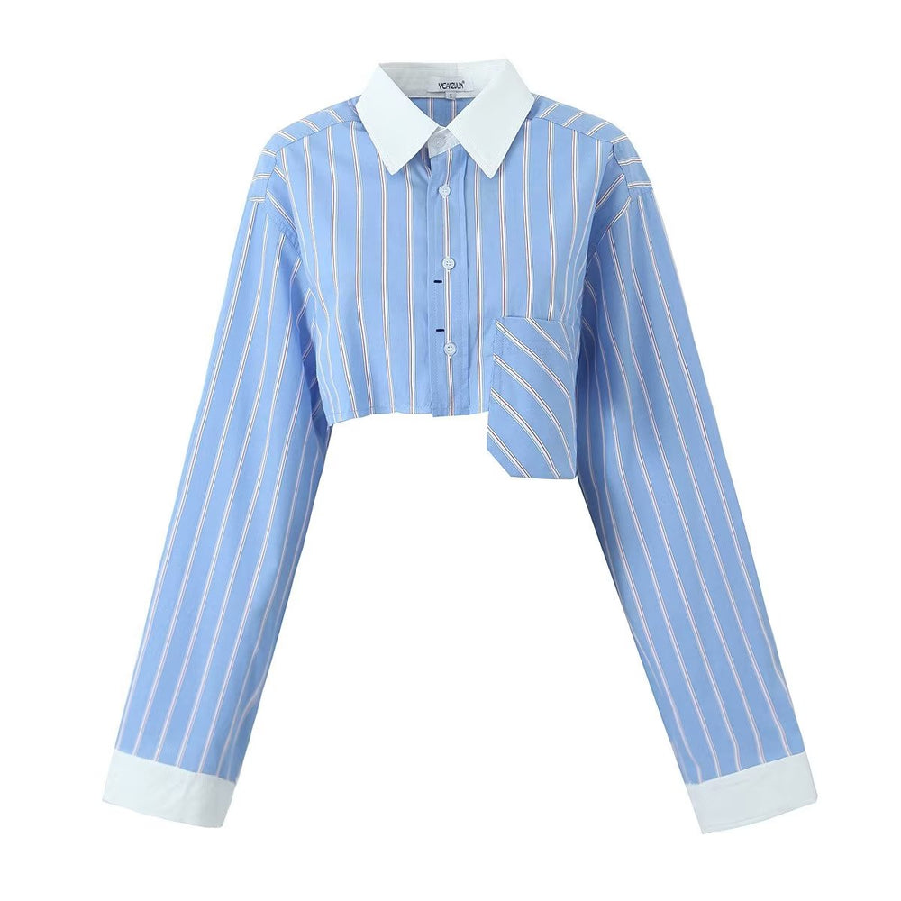 
                  
                    Long Sleeve Button Up Striped Top
                  
                