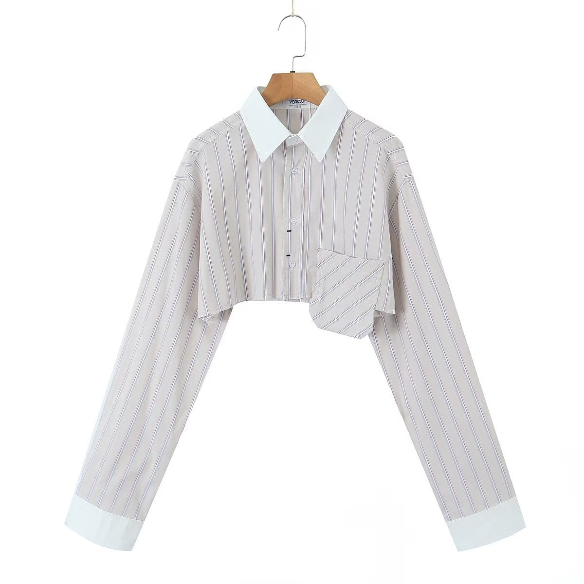 Long Sleeve Button Up Striped Top