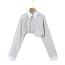  Long Sleeve Button Up Striped Top