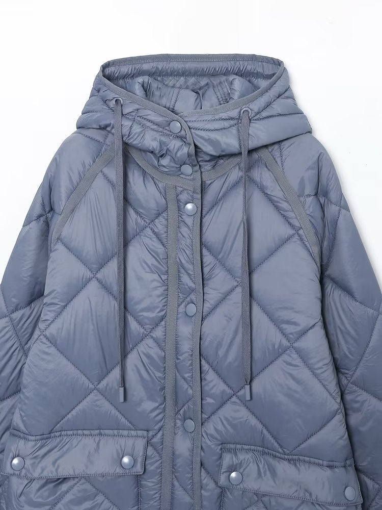 
                  
                    Quilted 3/4 Length Hooded Coat
                  
                