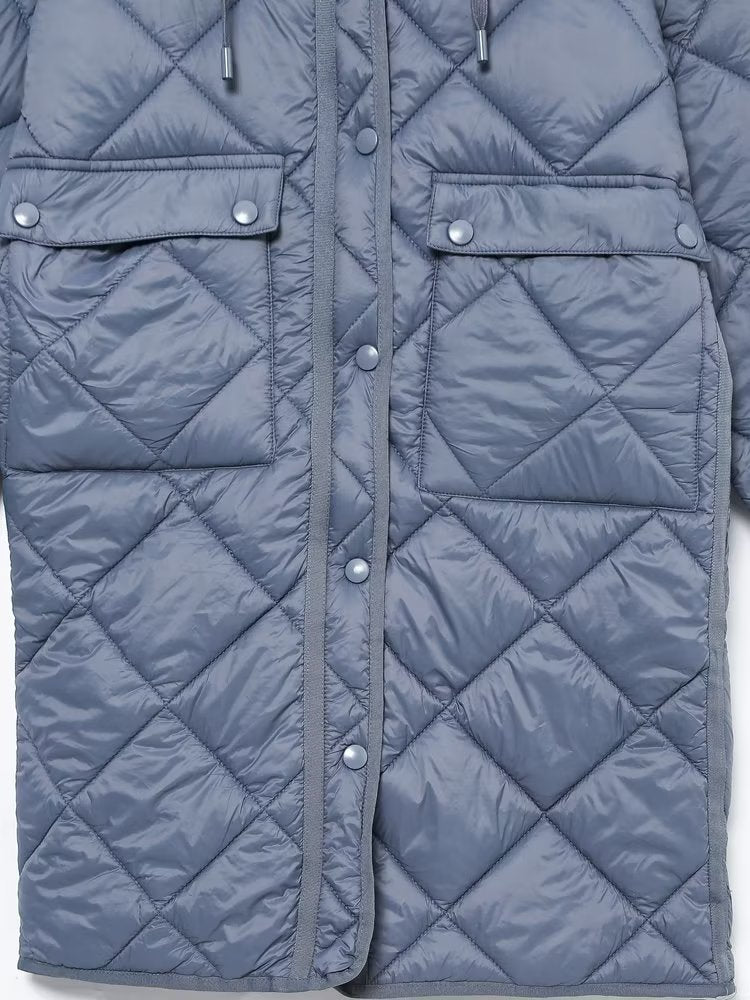 
                  
                    Quilted 3/4 Length Hooded Coat
                  
                