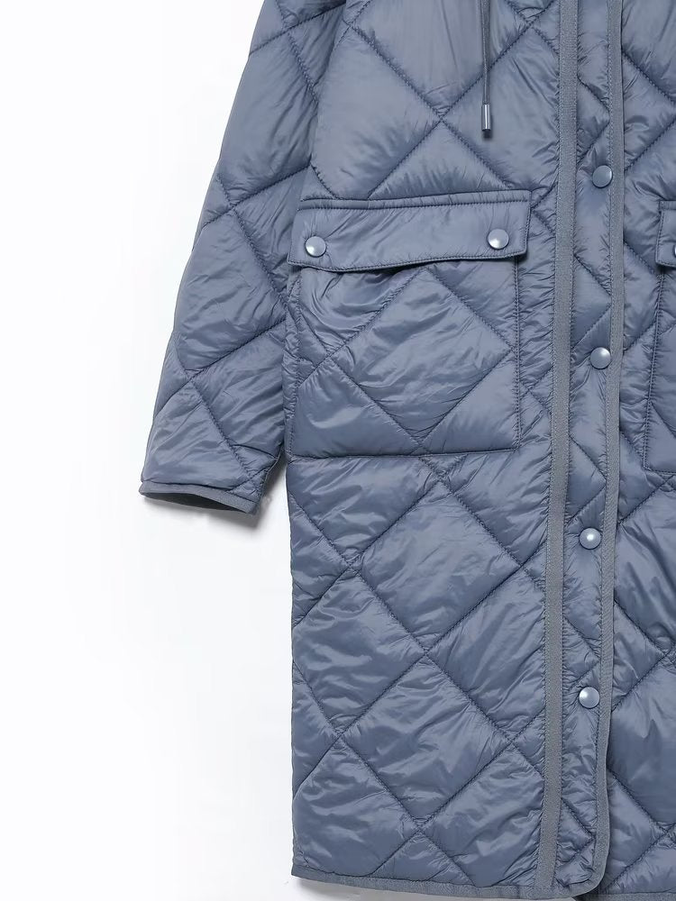 
                  
                    Quilted 3/4 Length Hooded Coat
                  
                