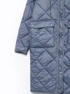 Quilted 3/4 Length Hooded Coat