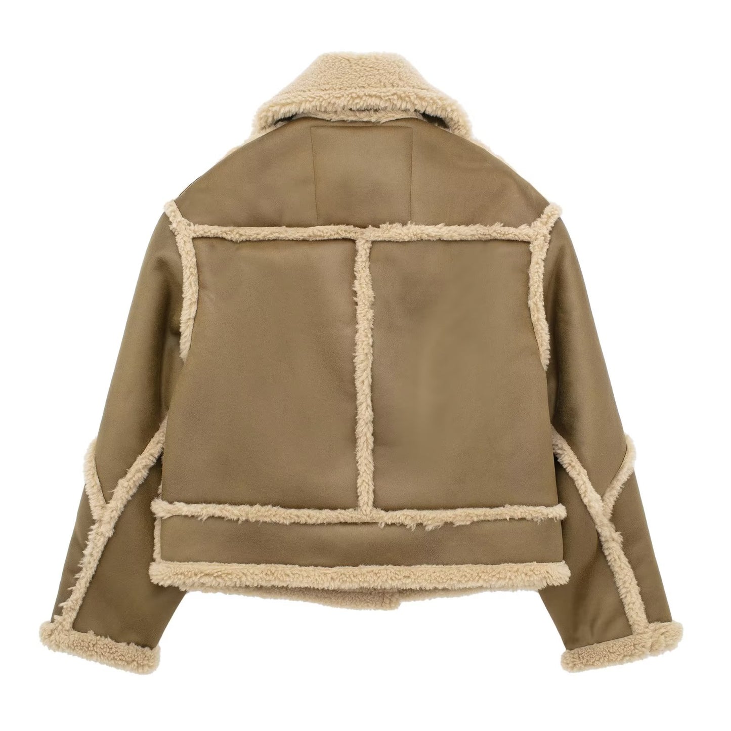 Faux Shearling Long Sleeve Jacket