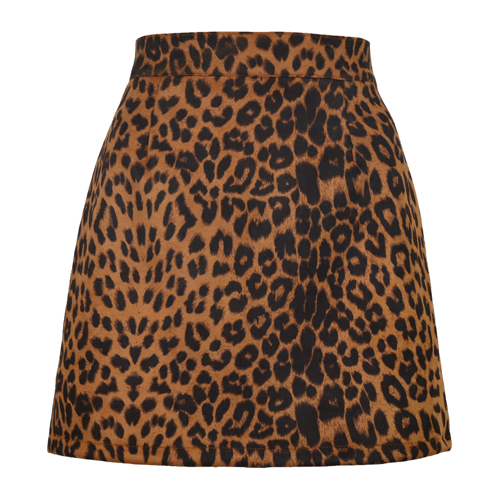 Suede Side Slit A Line Mini Skirt