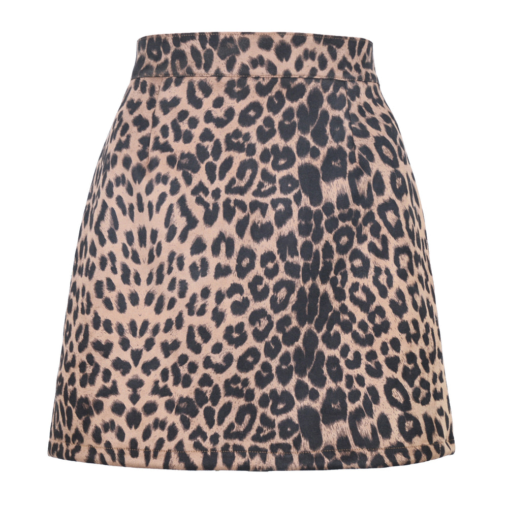 Suede Side Slit A Line Mini Skirt