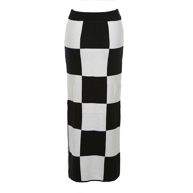 Checkerboard Maxi Skirt