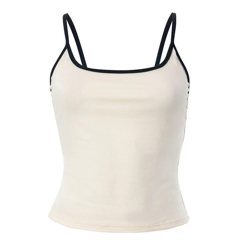 Spaghetti Strap Contrast Trim Camisole