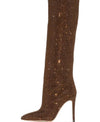 Rhinestone Pointed Toe Heeled Boots